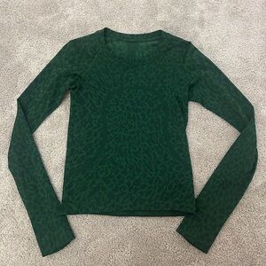 Lululemon Green Leopard Swiftly Tech Race Length